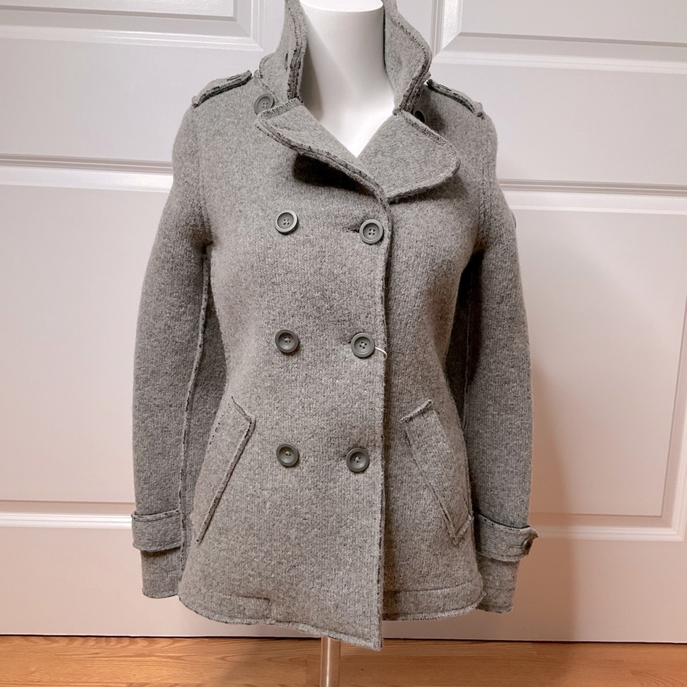 Swiss Chriss Women’s Prep Minimalist Made In Italy Wool Peacoat Jacket SZ 42
